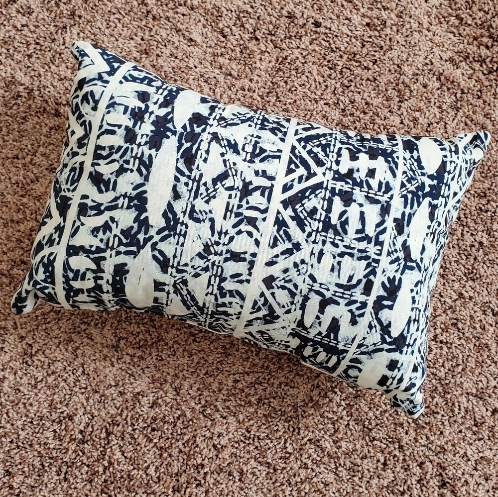New With Tags Navy and White Pillow